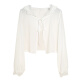 Châle en dentelle blanche luschnan pour les femmes en été mince cardigan respirant du soleil à manches longues châle en mousseline de soie beige beige l1381 xl