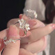 BJYL [Blooming Flowers] Camellia Ring Girl Friends Ring A niche Design Simple Opening Couple Gift Couple + Exquisite Gift Box