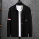 Kuraishi Kazuki Kuraishi Kazuki trendy brand classic three-stripe jacket cardigan coat men's autumn new versatile couple sweater black 2XL