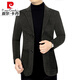 Pierre Cardin high-end woolen blazer men's middle-aged thickened spring and autumn tops single-piece casual suit men's dad wear Khaki 99245B 180/XL 140-155Jin Jin equals 0.5 kg