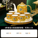 Hanming Jingdezhen Enamel Tea Set High-end Housewarming Gift Ceramic Teapot Water Cup Living Room Household Cup Set High-end Bone China Tea Set 8-piece Gift Box