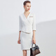 FASLOV Pendeln Exquisite Arbeitskleidung Damen Verkaufsabteilung Hotel Kundenservice Kleid Hosting Bankett Geschäftskleidung Weißes Kleid L