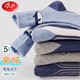 Langsha children's socks four-season cotton boys' socks for middle-aged and older children students and teenagers comfortable mid-tube cotton socks 5 pairs
