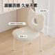 Guda makeup stool cream style makeup chair bedroom sherpa dressing table stool women's home backrest leisure office chair white sherpa fixed style