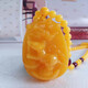 SNQP natural amber old beeswax pendant men's chicken oil yellow necklace women's sweater chain long zodiac rat ox rabbit dragon zodiac ox (large size)