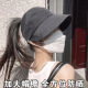 言象夏季可扎马尾透气空顶帽子女速干薄款骑车可挂口罩遮阳鸭舌渔夫帽 MZ1390黑色 均码