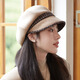 Jimmy Leaf Octagon Hat Women's Autumn and Winter Peaked Hat Season Korean Style Elegant Fashion Versatile Fashion Hat Beret British Temperament Trendy Khaki Color One Size