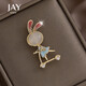 Jay Rabbit Brooch Women's High-end Corsage Suit Accessories Birthday Gift for Elder Mothers and Mother-in-law