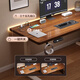 Hongtan solid wood electric lifting table computer table desk student home desk gaming table lifting table workbench 3CM all solid wood desktop single motor black walnut + black frame 140*60*0cm
