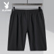 Playboy Shorts Men's Summer Loose Pants Men's Medium Pants Casual Large Size Large Pants Trendy Brand Large Size Men's Shorts RSCHHC8681 Black 3XL