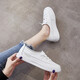 ZHR white shoes for women Internet celebrity contrasting color flat shoes for women without laces Korean style college style casual shoes for women versatile and comfortable sneakers H133 white 36