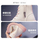 Pull back children's shoes children's plush cotton boots 2024 winter new style girls thick-soled warm leather boots medium and large children high-top Martin boots white pink -1242 26
