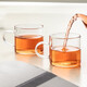 YIHUTEA glass cup heat-resistant small tea cup tea set accessories thickened Kung Fu flower tea cup set home office water cup 6-piece set (100ml)