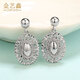 Jin Yixin platinum earrings pt950 genuine platinum earrings earrings earrings popular style platinum fashion pigeon egg earrings for women weighing about 12.5 grams a pair high about 30mm wide about 16mm