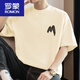 
ROMON (ROMON) 260g American heavyweight T-shirt men's short-sleeved round neck top summer trendy loose cotton half-sleeved T-shirt M09-694 black 2XL 160-180Jin [Jin equals 0.5 kg]