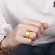 Fu Dianfeng gold ring for men, pure gold 999.9 blessing ring, solid live ring, square and large gold ring for dad, pure gold 999.9, supports inspection, 9.56 grams