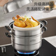 Joyoung steamer stainless steel steamer home stew steamed buns, buns, fish three-layer large capacity soup pot 28cm