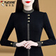 Woodpecker 2025 new model stand-up collar bottoming shirt long-sleeved women's warm temperament inner with velvet thickened western style top fashionable and versatile black boutique ready stock plus velvet 4XL 140-155Jin Jin is equal to 0.5 kg