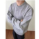 Tanghao (tanghao) Korean version of the new men's relaxed old money knitted sweater, lazy and versatile henley bottoming long-sleeved autumn and winter black high quality XL