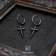 CHICI VANGO Black Gold Cross Sword Earrings Gothic Dark Style Trendy Personality Cross Earrings for Men and Women Single