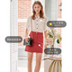 Olrain Ou Ruier summer women's high-waist slim red skirt women's retro versatile hip-covering A-line short skirt O20XB32130 S