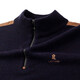 MONTAGUT winter men's 100% pure wool sweater half turtleneck zipper knitted sweater Navy 54