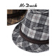 Mr DUCK new plaid wool tweed top hat autumn and winter jazz hat MW362150-Emperor gray plaid (top hat) M (55-58cm)