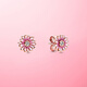 PANDORA Pink Daisy Earrings Rose Exquisite Couple Gift Birthday Gift for Girlfriend