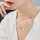 Lukfook Jewelry Cheng Yi same style platinum necklace snake bone chain platinum 950 plain chain clavicle chain price 43cm - about 7.30 grams
