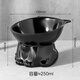 OEMG Cat Bowl Ceramic Cat Food Bowl Black Drinking Bowl Slanted Mouth High Leg Pet Dog Food Rice Bowl Protects Cervical Vertebrae and Prevents Overturning Cat Type Ceramic Bowl - Black