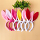 28g Children's Day Kindergarten Animal Headdress Little White Bunny Ears Headband Headband Rabbit Ears Bunny Girl White and Pink Plush Rabbit Ears with Carrot