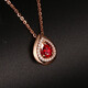 Tingliang 0.5 carat pigeon blood red ruby pendant 18K gold inlaid with diamond colored treasure necklace as a gift for your lover, single pendant in stock