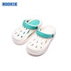 ROOKIE children's shoes, boys' and girls' clogs, summer new children's shoes, including replaceable midsoles, casual sandals, feather white/black 28 29, suitable for feet 17.5-18cm long