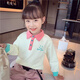 Nuo Dou Xiong girls long-sleeved lapel T-shirt spring and autumn new style 5 children's embroidered Polo shirt little girl Korean style bottoming top light pink 120 size