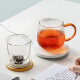 Yipot tea cup separation glass cup bubble tea cup tea water separation office drinking red flower tea heat-resistant Kung Fu tea set 400ml