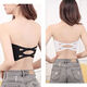 Pinshiren strapless anti-exposure chest-wrapped chest gathers beautiful back tube top underwear for female students Korean version invisible bra without steel rims summer black one shoulder one size fits all 85-140Jin Jin is equal to 0.5 kg