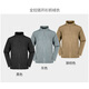 Eagle Claw Shuttler Fleece Jacket Spring Autumn Winter Men's Long Sleeve Warm Bottoming Shirt Knitted Cardigan Outdoor Casual Sweater Henry Collar/Fleece Bottoming Shirt - Black S