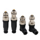 Aviation plug M12 waterproof connector 4-pin 5-hole 8 12-core plug-in socket sensor connector connector PG7 M12-4 core straight male connector