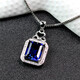 DRJEFUN Rectangular Tanzanite Sapphire Pendant Necklace Pendant Women's Blue Tanzanite Pendant Diamond Silver Jewelry Rose Gold (Main Stone 10X12mm) with Chain