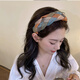 Xiangwan headband, retro blue and orange headband, high skull headband, feminine hairpin, high-end, versatile hairband, outer hair accessory