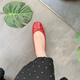 Leichter Mund neuer Style Bow mit weißem Patentleder kleine rote Schuhe Ballettschuhe Großgröße Frauen flache Schuhe Fairy Single Schuhe Hochzeitsschuhe Frauen rot Ruiyang rot 683-4 37
