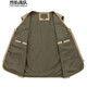 烈焰战队马甲 男士中年秋季多口袋钓鱼马夹背心 中老年休闲95棉带里衬坎肩 105款浅军色马甲 XL （建议体重120-125斤）
