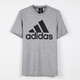 adidas阿迪达斯男装 夏季新款运动服大logo舒适透气清爽短袖T恤DT9929 DT9930/全棉/灰色 S(175/92A)