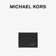 MICHAEL KORS迈克高仕 MK Hudson 男士 Logo 皮质卡包卡夹零钱包男包 黑色 001 NS