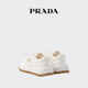 PRADA/Prada gift women's logo-embellished sheepskin sneakers ivory 35.5