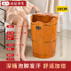 Wenyou cedar wood foot bath bucket calf fumigation bucket household steam wooden bucket pedicure steamed foot foot bath wooden foot wash basin teak color 50 buckets + fully equipped + steamer + steaming cover + Ai 60