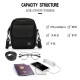 Landcase small backpack men's mini crossbody bag shoulder bag women's mobile phone bag canvas trendy small shoulder bag coin purse small hanging bag black