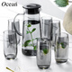 Ouxin imported from Thailand glass cold kettle water cup set household light luxury gray high temperature resistant cup holder