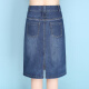 Yalu Free and Easy Denim Skirt Women's Summer Short Skirt Women's A-line Skirt Hip Skirt One-Step High Waist Large Size YL-YY-3295 Blue L