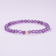 Fir Crown Austrian White Crystal Bracelet Women's Niche Bracelet Colorful Beads Pure Gold Natural Amethyst Exquisite Bracelet 4.5mm Natural Amethyst + 999 Pure Gold
